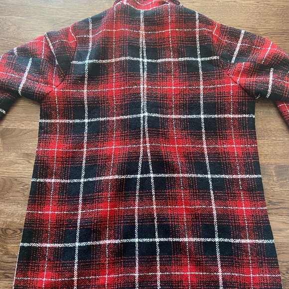 Torrid RED & BLACK PLAID WOOLEN WEDGE COAT - Picture 5 of 13